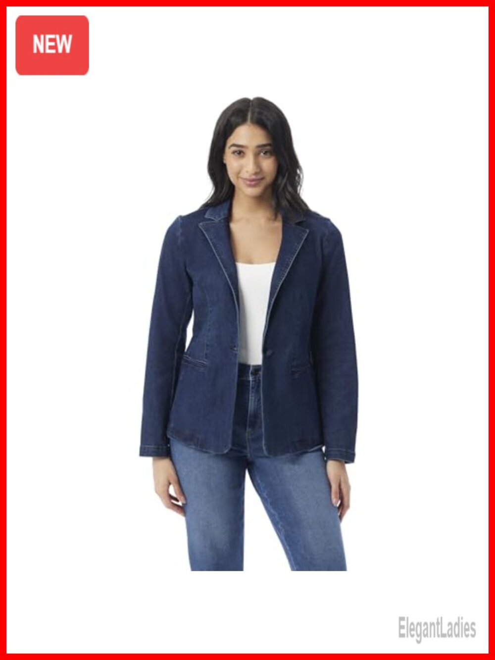 Wool Blend Single Button Fitted Blazer Long Sleeve Notch Collar Business